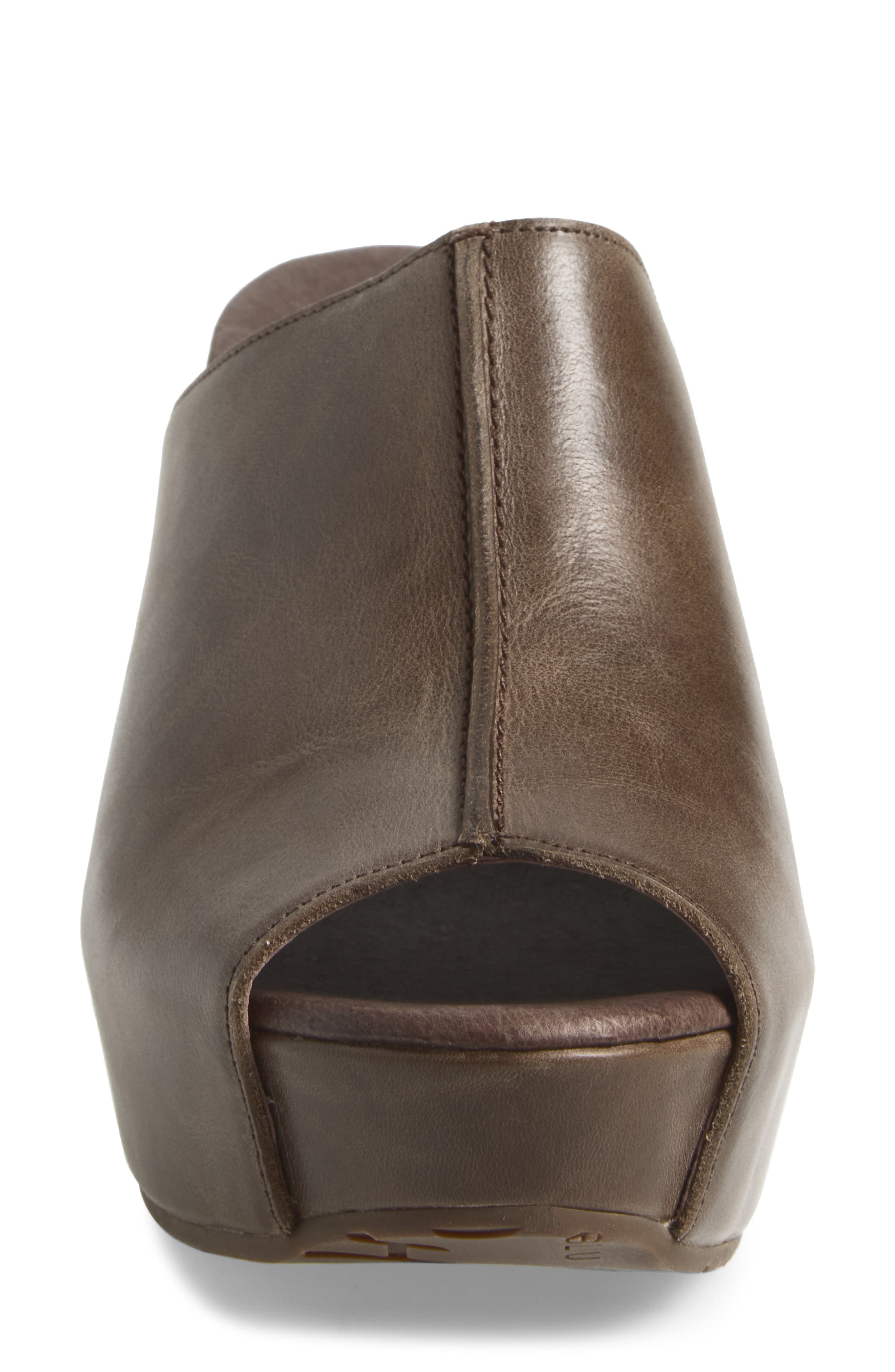 Wynn Peep Toe Mule, Alternate, color, BROWN LEATHER