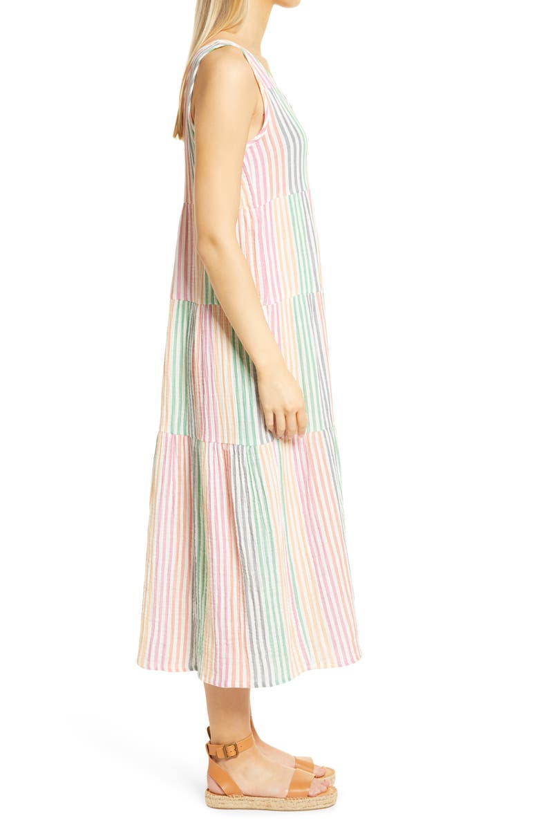 Marine Layer Corinne Stripe Tiered Maxi Dress, Alternate, color,