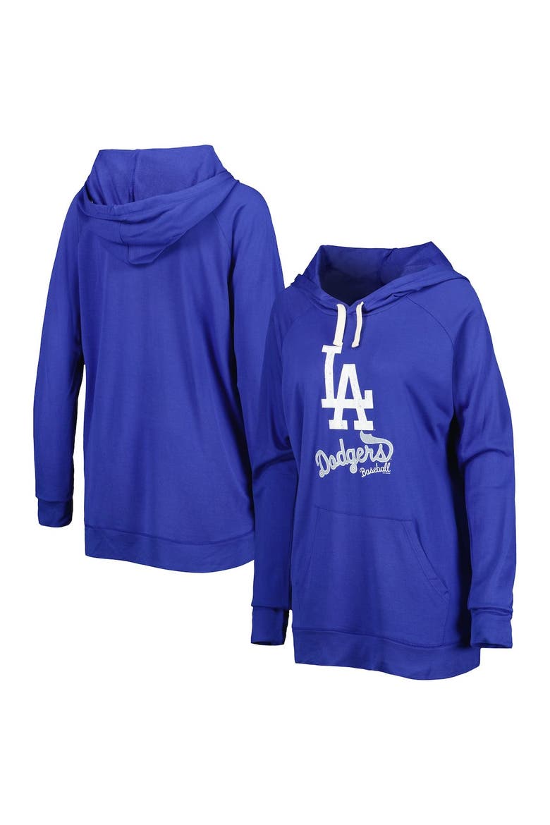 Women's Touch Royal Los Angeles Dodgers Pre-Game Raglan Pullover Hoodie, Main, color, Royal