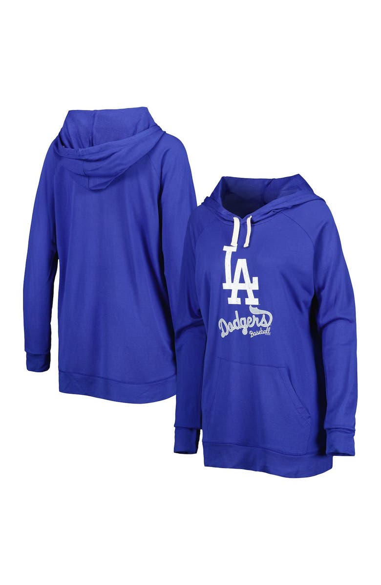 TOUCH BY ALYSSA MILANO Women's Touch Royal Los Angeles Dodgers Pre-Game Raglan Pullover Hoodie, Main, color,