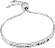 HARRY POTTER Snape's Silver Plated Love Always Bar Lariat Bracelet, 8.5"