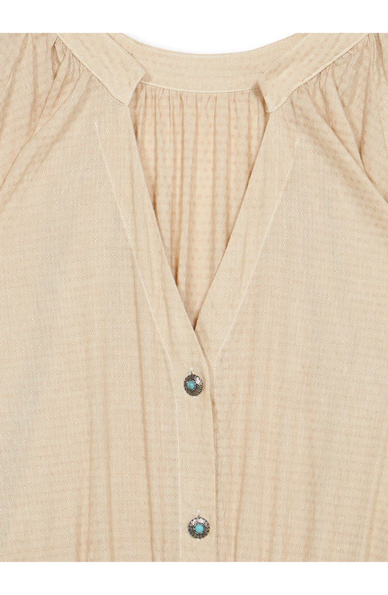 Fortela Maxi Korean Collar Linen Dress, Alternate, color, Ecru