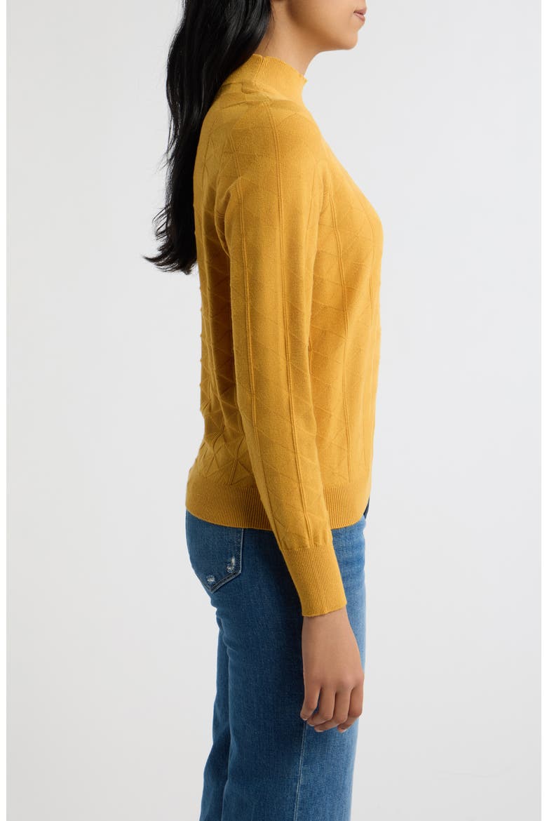 Pattern Mock Neck Sweater, Alternate, color, AMBER