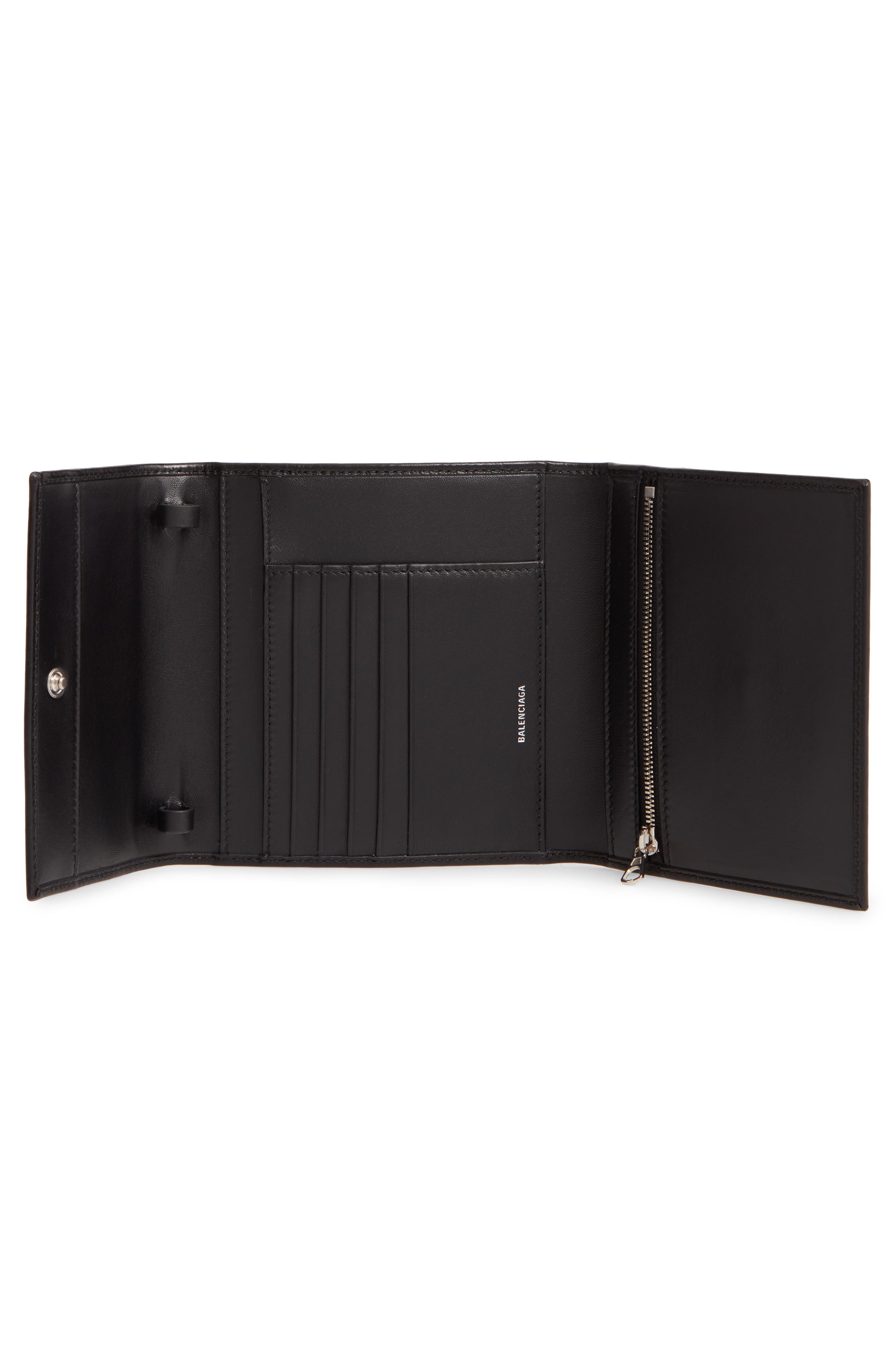 Leather Wallet on a Strap, Alternate, color, BLACK