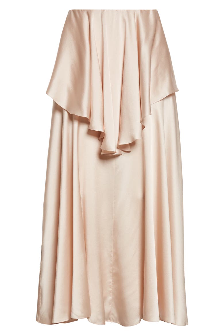 Fluid Washed Silk Satin Layered Midi Skirt, Alternate, color, ROSE DUST