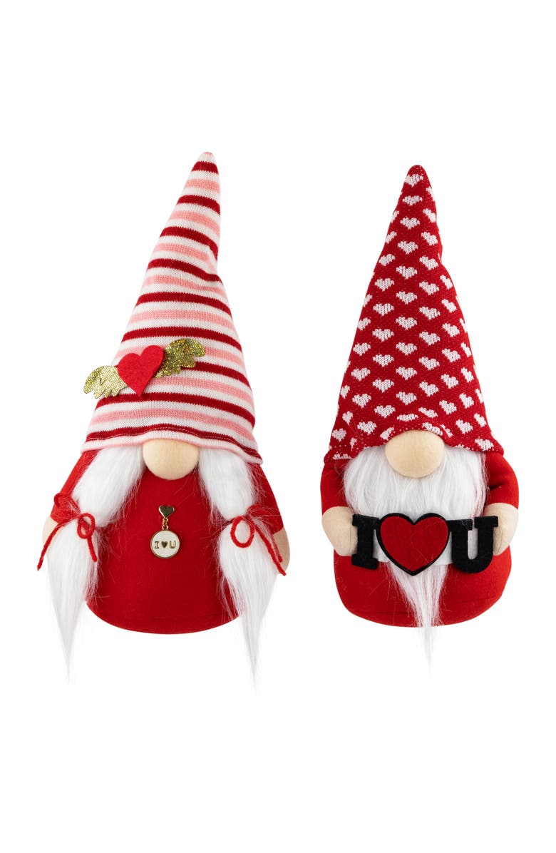 Northlight Plush "I Heart U" Valentine's Day Gnomes -12" - Set of 2, Main, color, Red