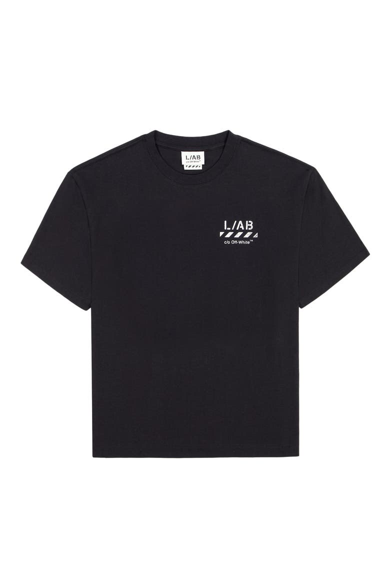 Diagonal Stripe Logo Graphic T-Shirt, Alternate, color, BLACK