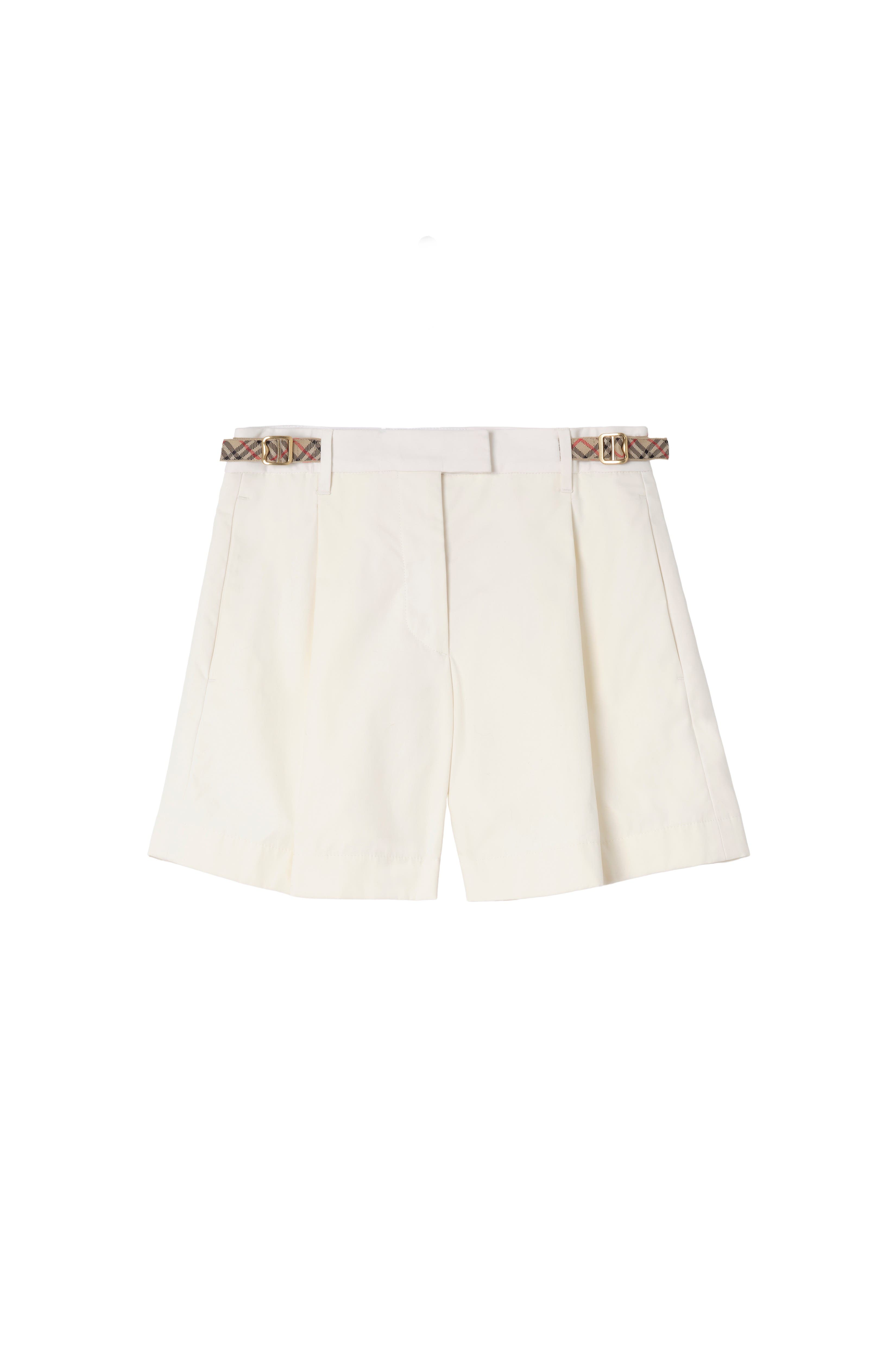 Check Trim Cotton Poplin Shorts - image 2