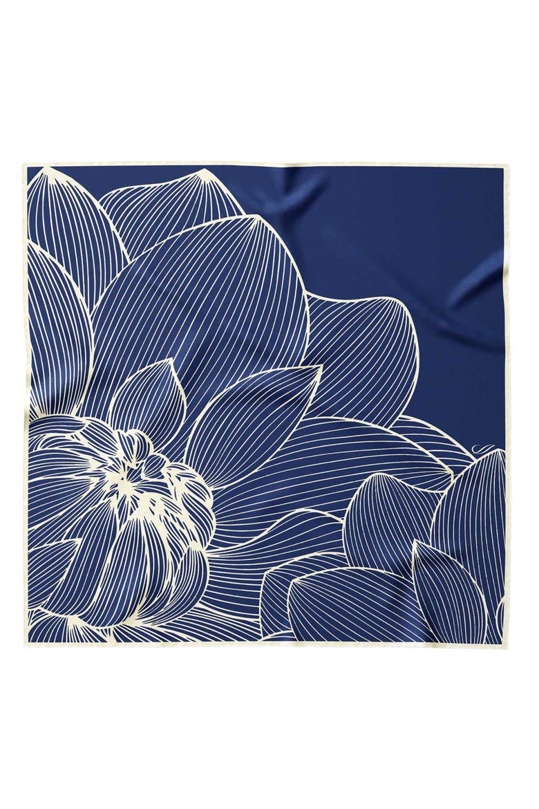 Fior di Loto - Silk Bandana, Main, color, Blue