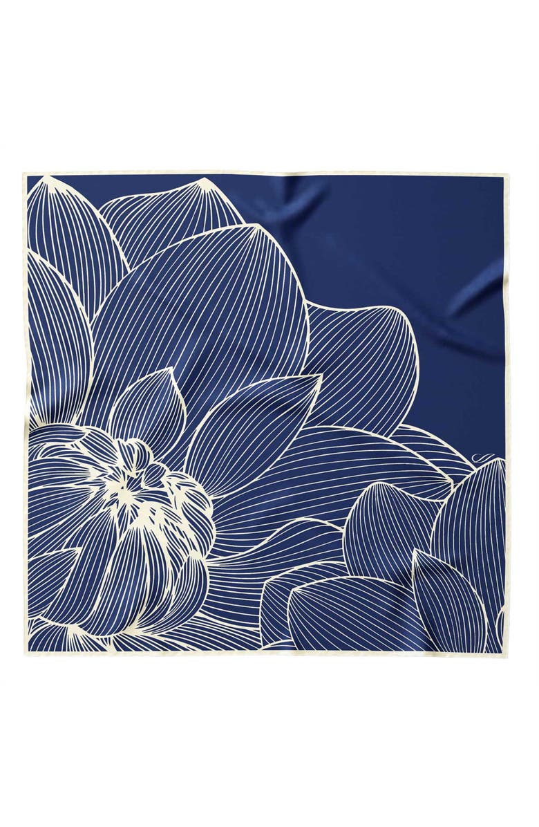 Elizabetta Fior di Loto - Silk Bandana, Main, color, Blue