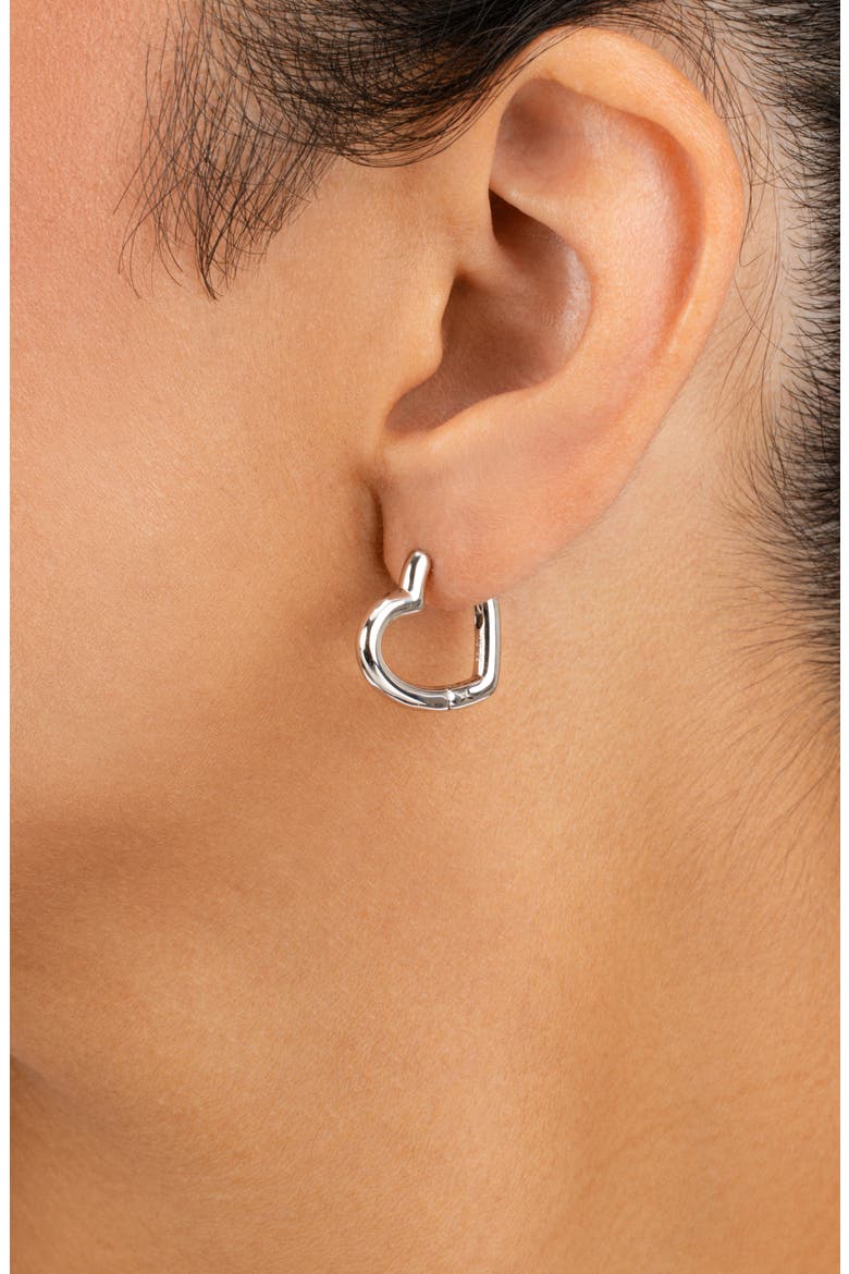 Elle Heart Hoop Earrings, Alternate, color, SILVER