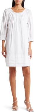 English Factory Pleated Hem Cotton Minidress
