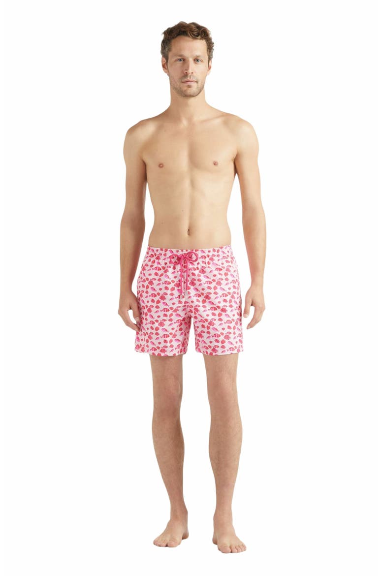 Men's Fishy Dance Swim Trunks, Main, color, PIVOINE