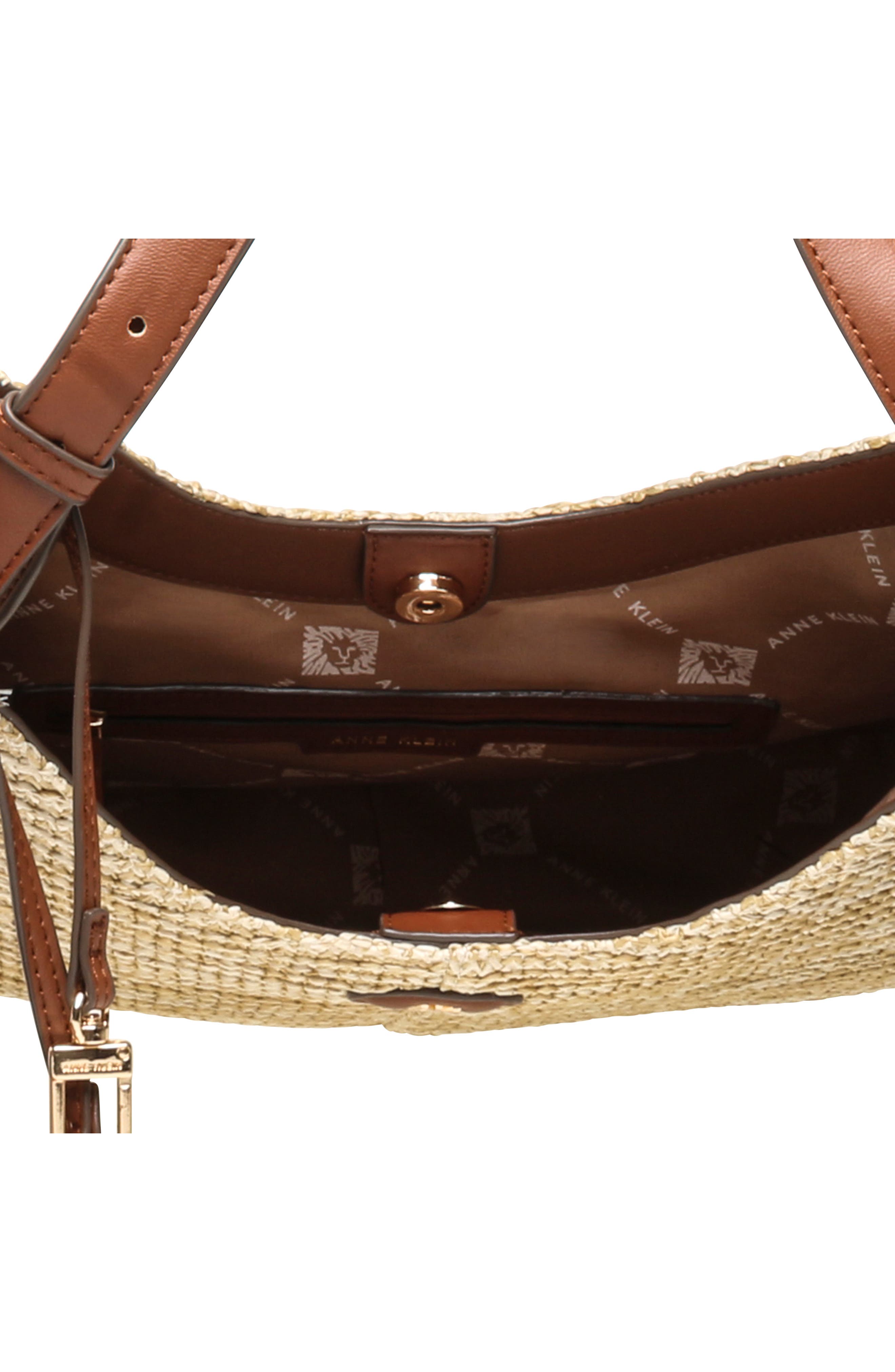 Anne Klein Woven Hobo Shoulder Bag, Alternate, color, Hazelnut