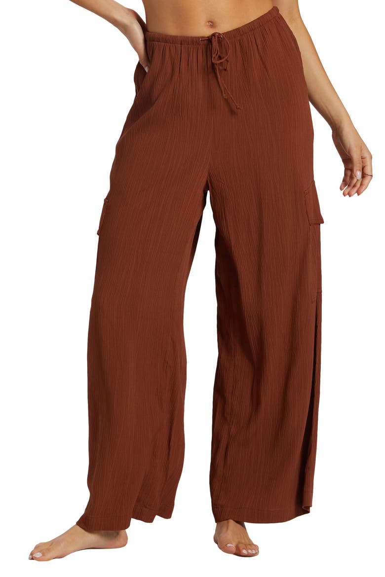 Beach Babe Wide Leg Cargo Pants, Alternate, color, TOASTED COCONUT