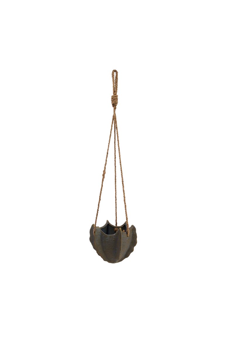 Hanging Stoneware Cactus Shaped Planter with Rope, Multicolor, Main, color, Blue