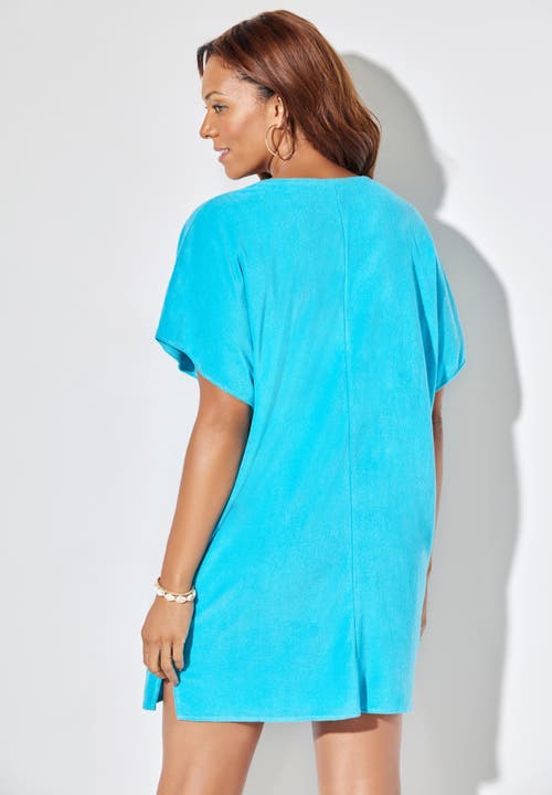 Swimsuits For All French Terry Lightweight Cover Up Tunic In Black