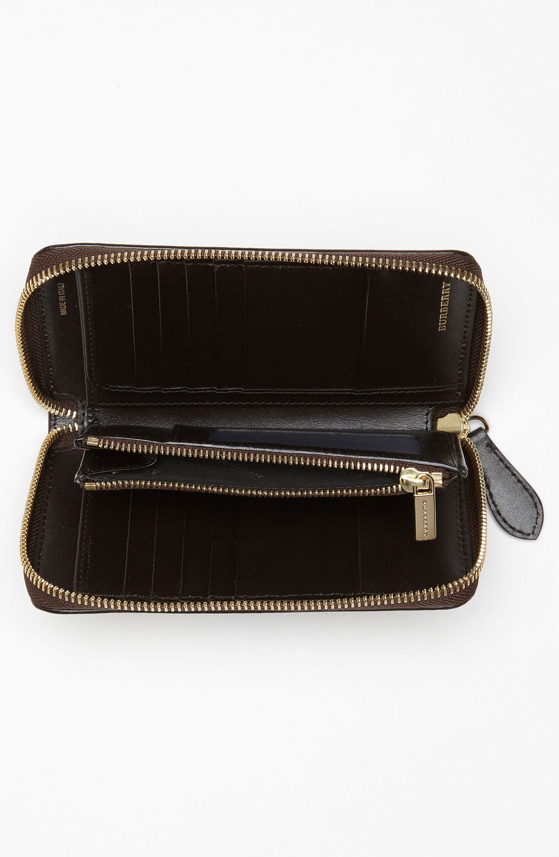 Burberry 'Haymarket Check' Compact Zip Around Wallet, Alternate, color, 