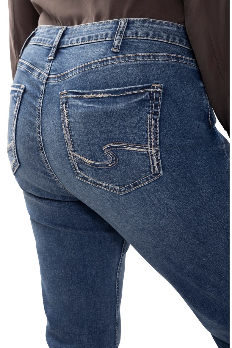 Avery Curvy Ripped Raw Hem Straight Leg Jeans, Alternate, color, SYNTH