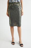 ZANKOV Matteo Pointelle Knit Paillette Merino Wool & Cashmere Sweater Skirt