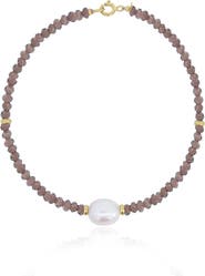 The Lovery Fine Jewelry Garnet Bead Pearl Bracelet
