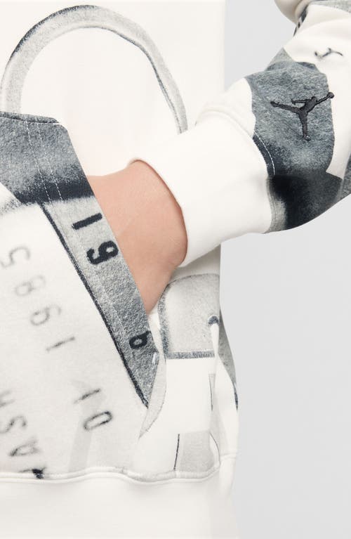 Jordan Print Brooklyn Fleece Hoodie In Sail/black