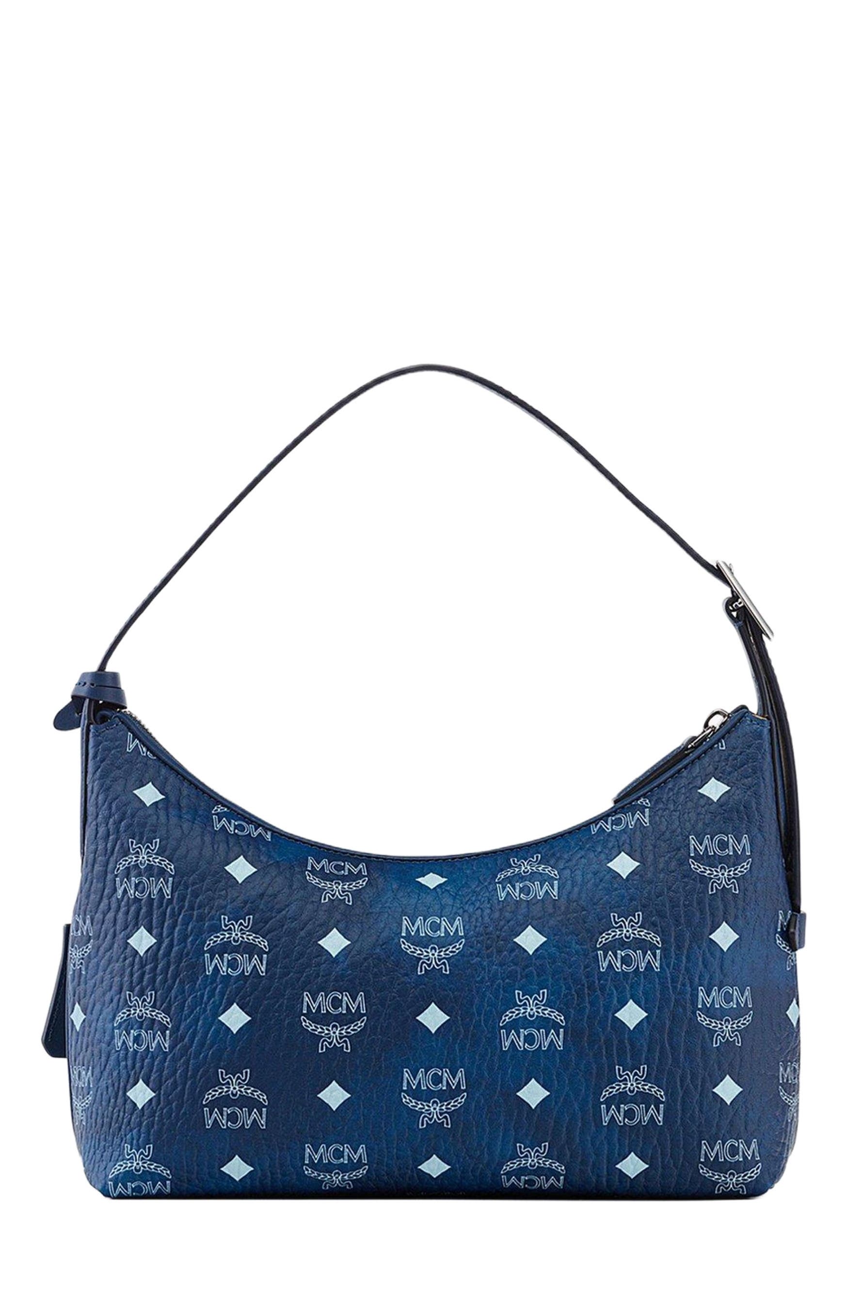 MCM Aren Hobo in Visetos, Alternate, color, Blue
