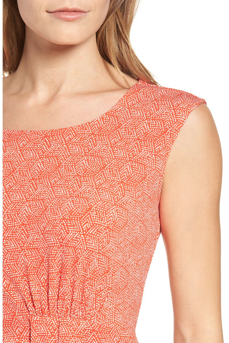 Dot Ruched Sharkbite Hem Top, Alternate, color, FIREWATER