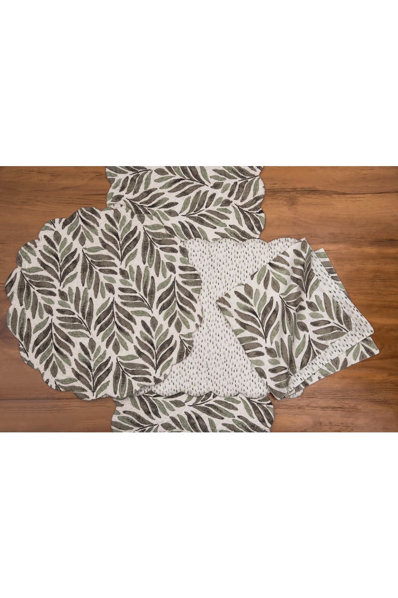 Blair Round Placemats Set of 6, 17", Alternate, color, Green