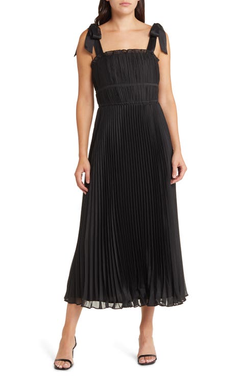 Bianca Pleated Organza Midi Dress