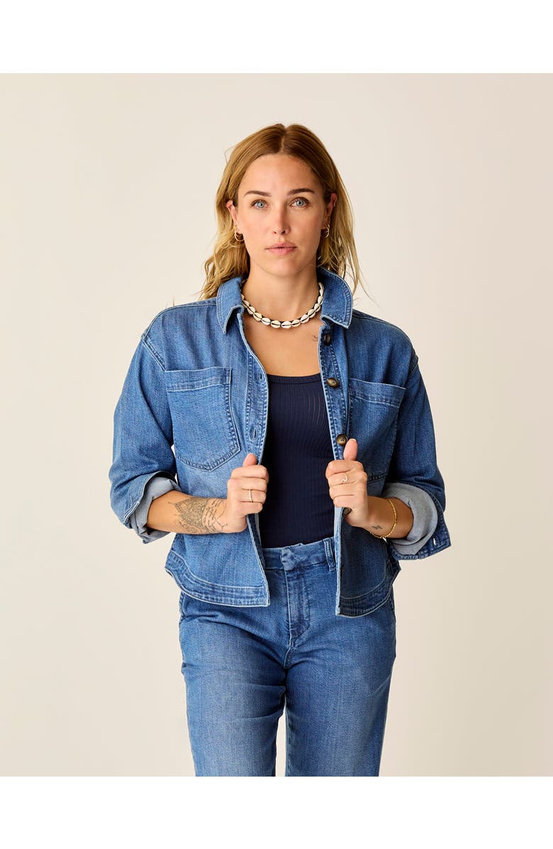 Carve Designs Flora Denim Shacket Magnolia, Alternate, color, Magnolia