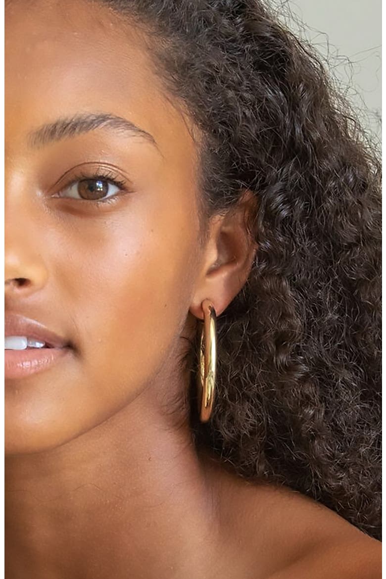 Lou Medium Hoop Earrings, Alternate, color, GOLD VERMEIL
