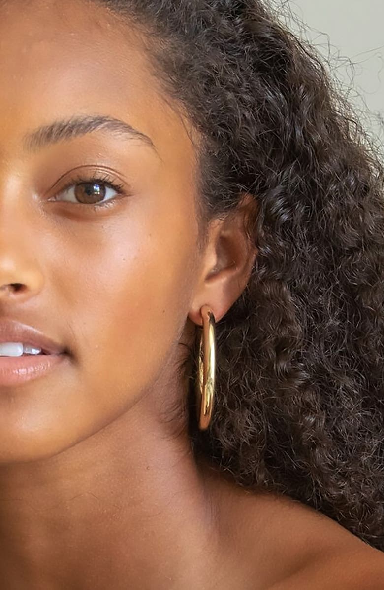 Jennifer Zeuner Lou Medium Hoop Earrings, Alternate, color, Gold Vermeil