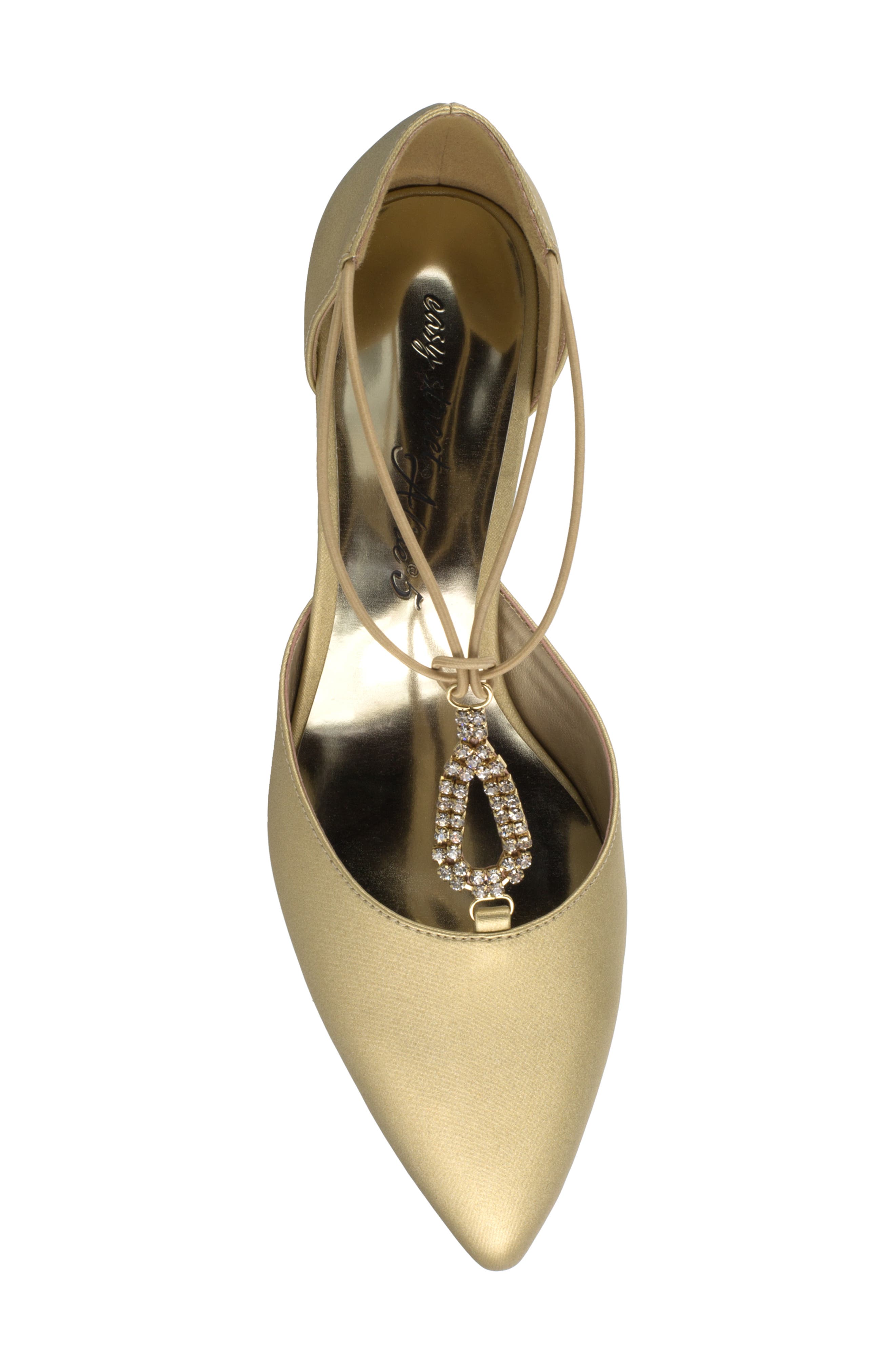 EASY STREET Moonlight Embellished T-Strap Pump - Multiple Widths Available, Alternate, color, Gold Satin