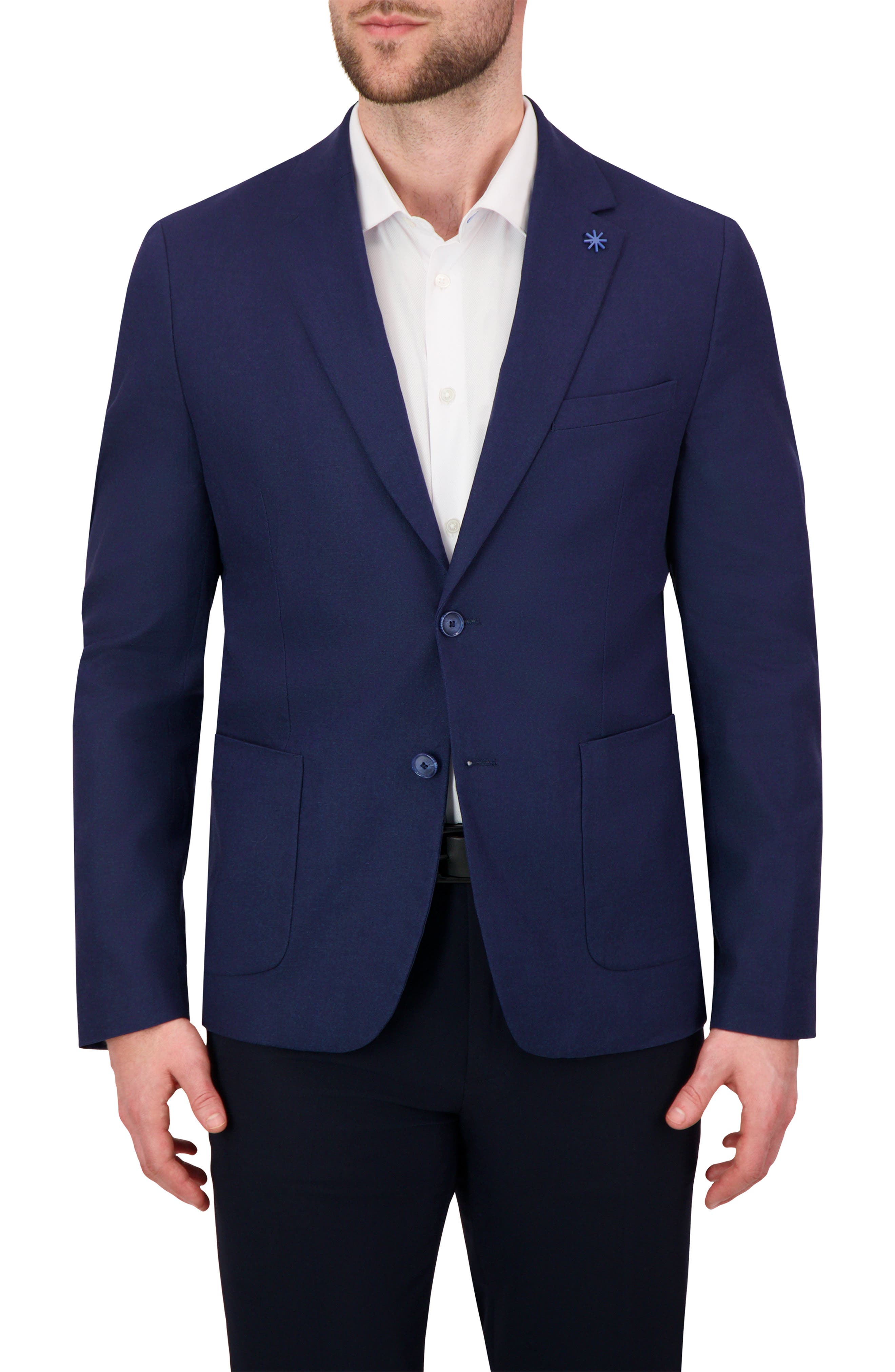Report Collection Linen Blend Stretch Sport Coat