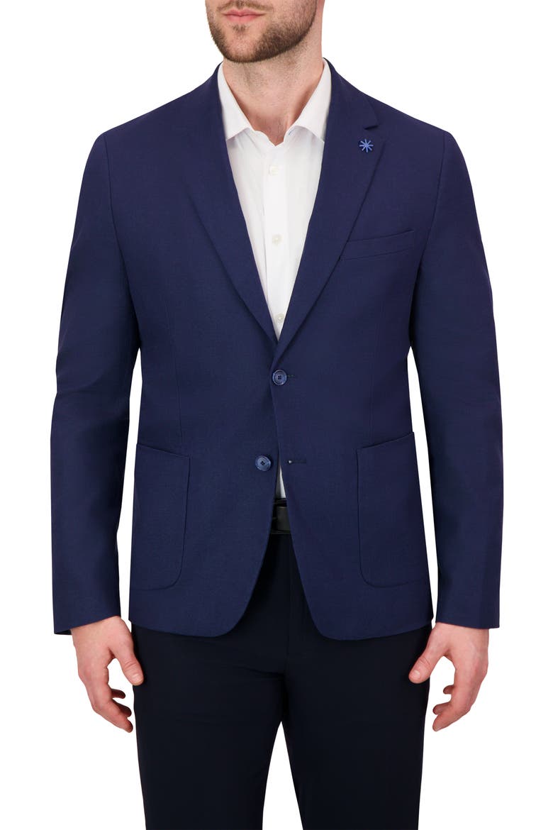 Linen Blend Stretch Sport Coat, Main, color, NAVY