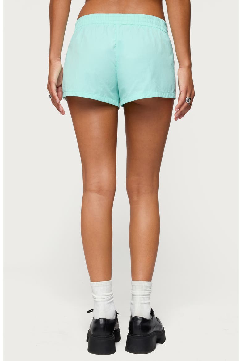 Nikki Side Stripe Nylon Shorts, Alternate, color, AQUA