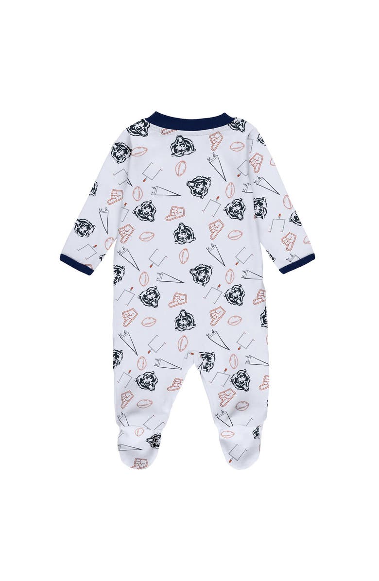 WEAR by Erin Andrews Newborn & Infant WEAR by Erin Andrews White Chicago Bears Sleep & Play Full-Zip Sleeper & Bib Set, Alternate, color, 