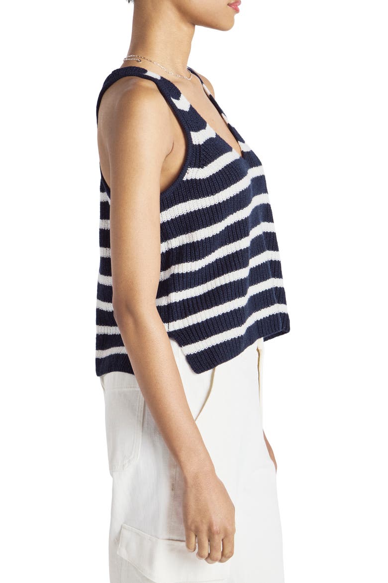 Deirdre Stripe Cotton Sweater Tank, Alternate, color, NAVY/ WHITE