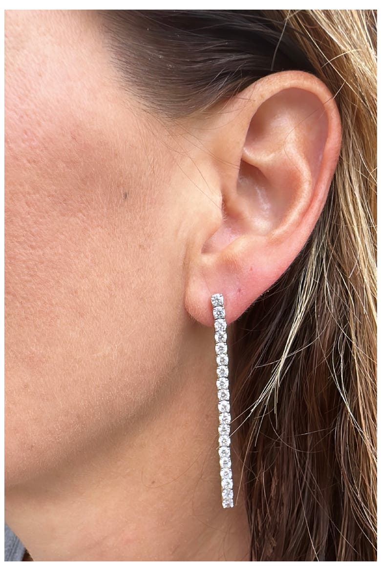 Cubic Zirconia Drop Earrings, Alternate, color, SILVER