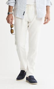 JACHS Linen Blend Drawstring Pants