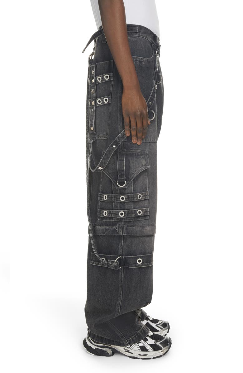 Balenciaga Zip-Off Convertible Raver Pants, Alternate, color, 