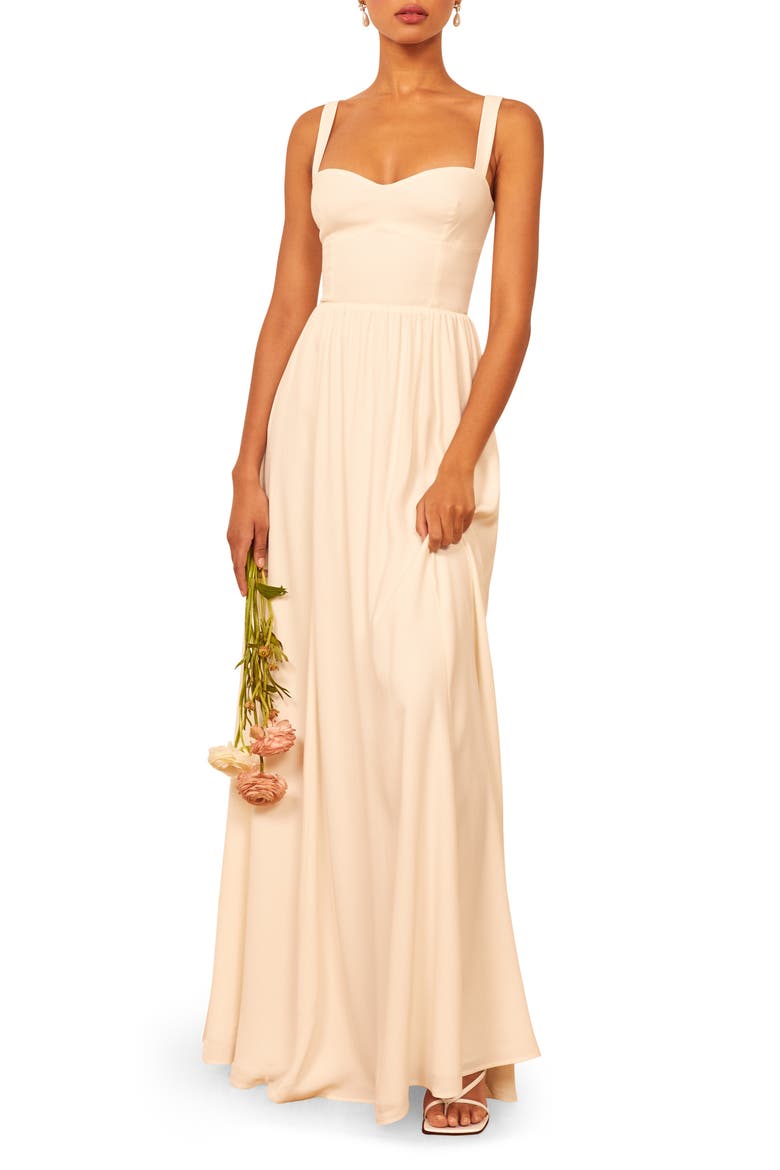 Hollyhock Fit & Flare Evening Gown, Main, color, IVORY