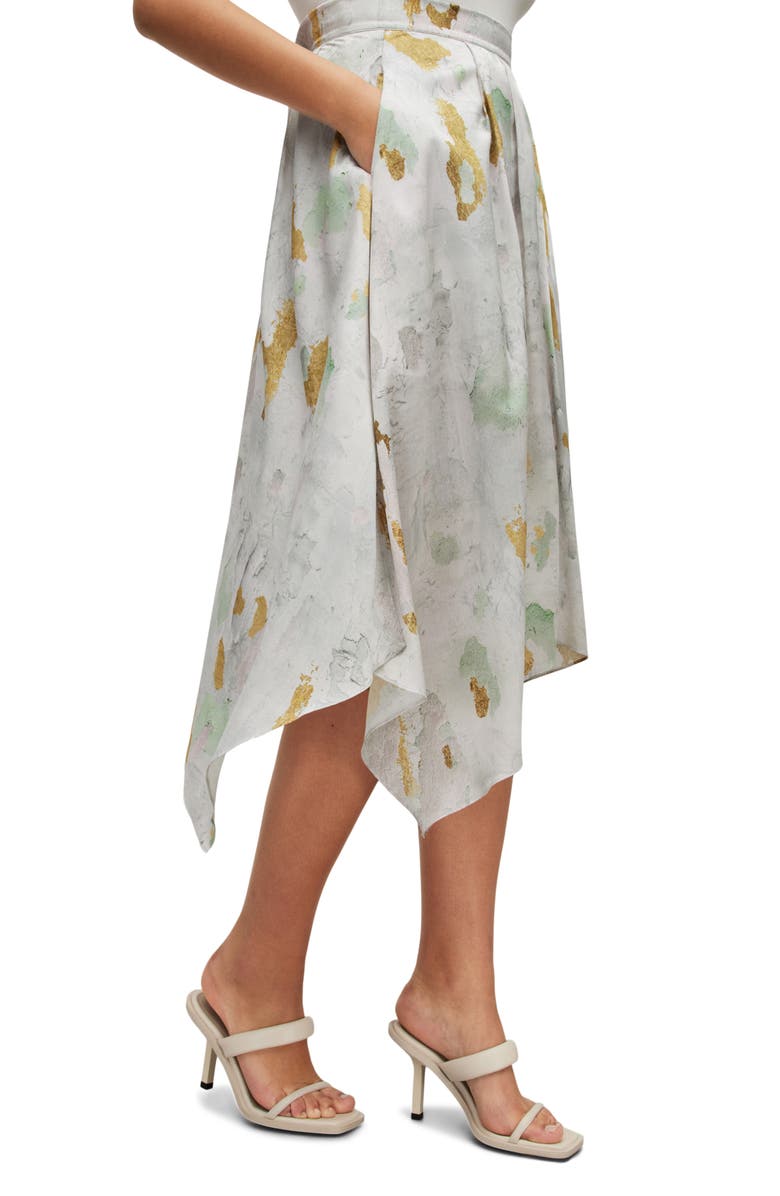 AllSaints Greta Paola Abstract Print Handkerchief Hem Skirt, Alternate, color,