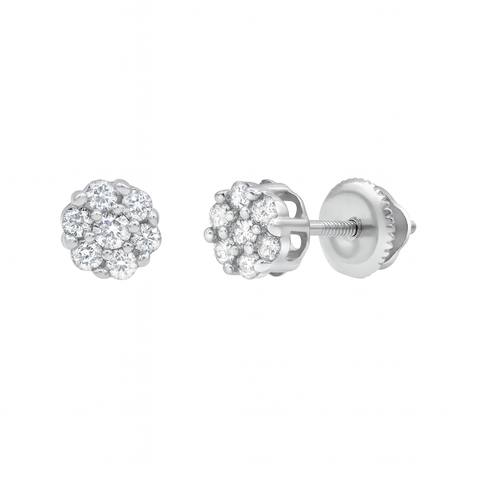 Meadow 0.32 Ct TW Lab Grown Diamond Cluster Studs 14K Gold Earrings
