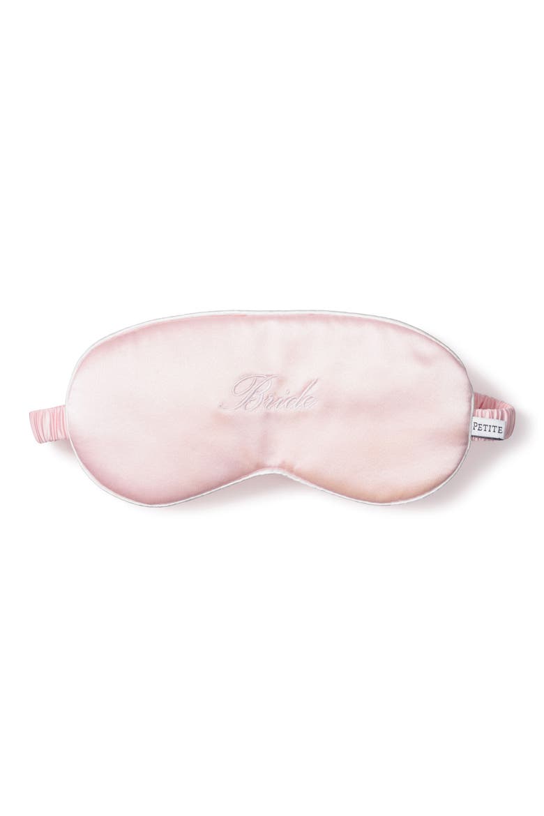 Bride Embroidered Silk Sleep Mask, Main, color, PINK