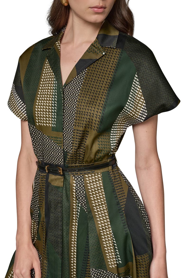 Short Sleeve Belted Shirtdress, Alternate, color, OLIVE BRINE