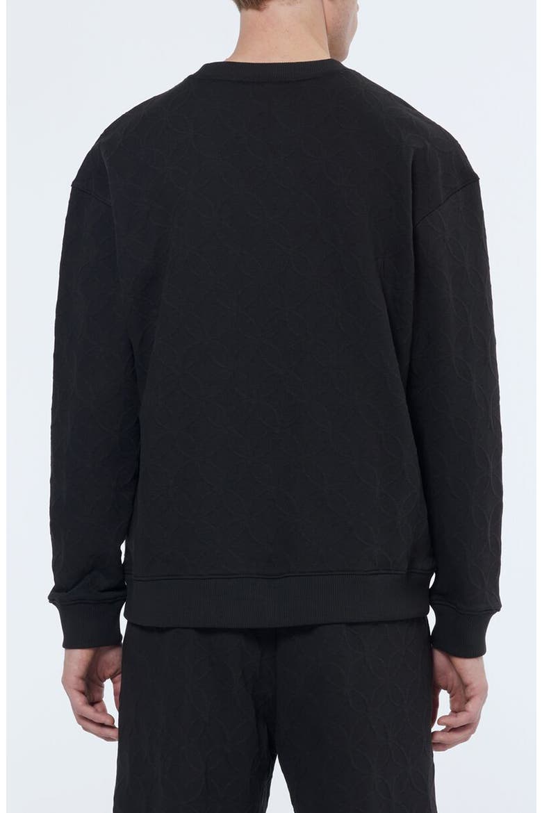 Jacquard Knit Texture Sweatshirt, Alternate, color, BLACK