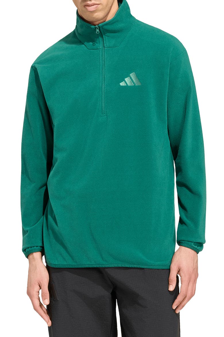 Essentials Quarter Zip Polar Fleece Pullover, Main, color, COLLEGIATE GREEN