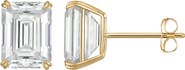 FZN 14k Gold Emerald Cut Moissanite Stud Earrings